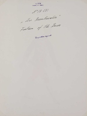 Эрте (Тыртов Роман Петрович). Эскиз костюма Лакея Барона. Опера «Кавалер Розы» Р. Штрауса